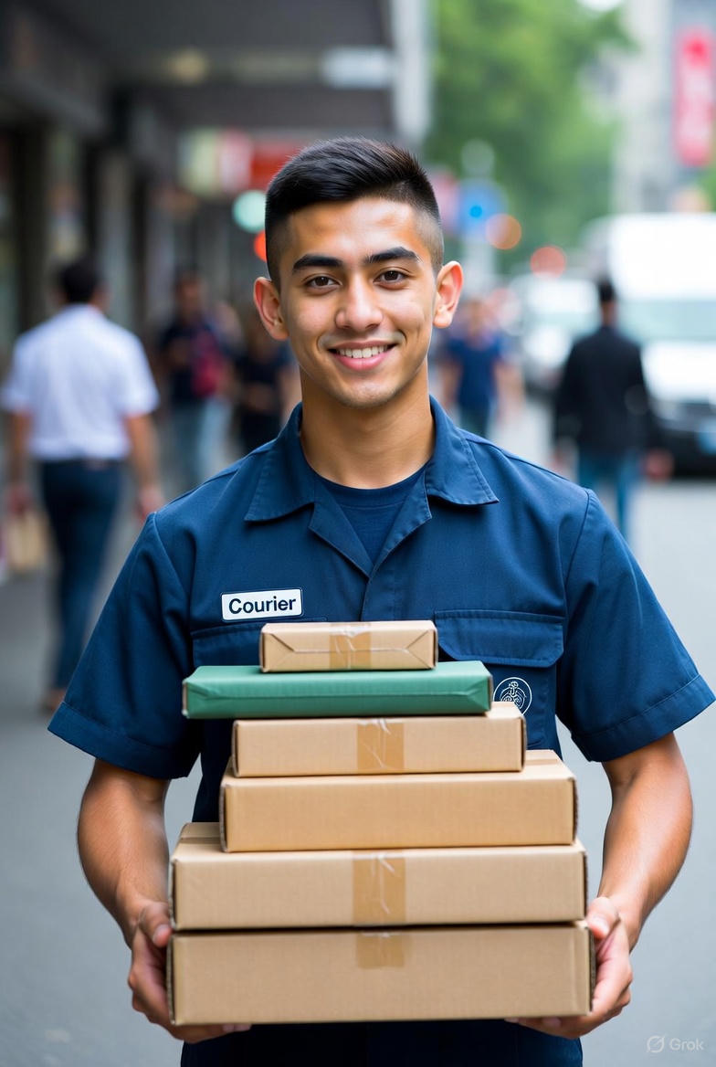 Personal courier smiling