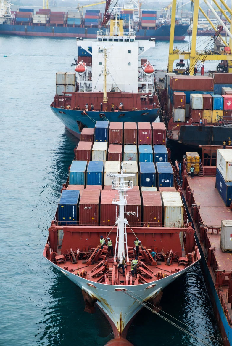 Cargo ship with containers
